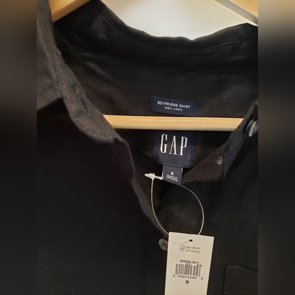 GAP Tops - [NWT] GAP Boyfriend Linen Shirts Black